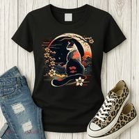 Kawaii Cat Anime Japanese Retro Funny Cat Women's T-Shirt thumb 3