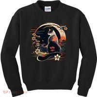Kawaii Cat Anime Japanese Retro Funny Cat Kids Sweatshirt thumb 0