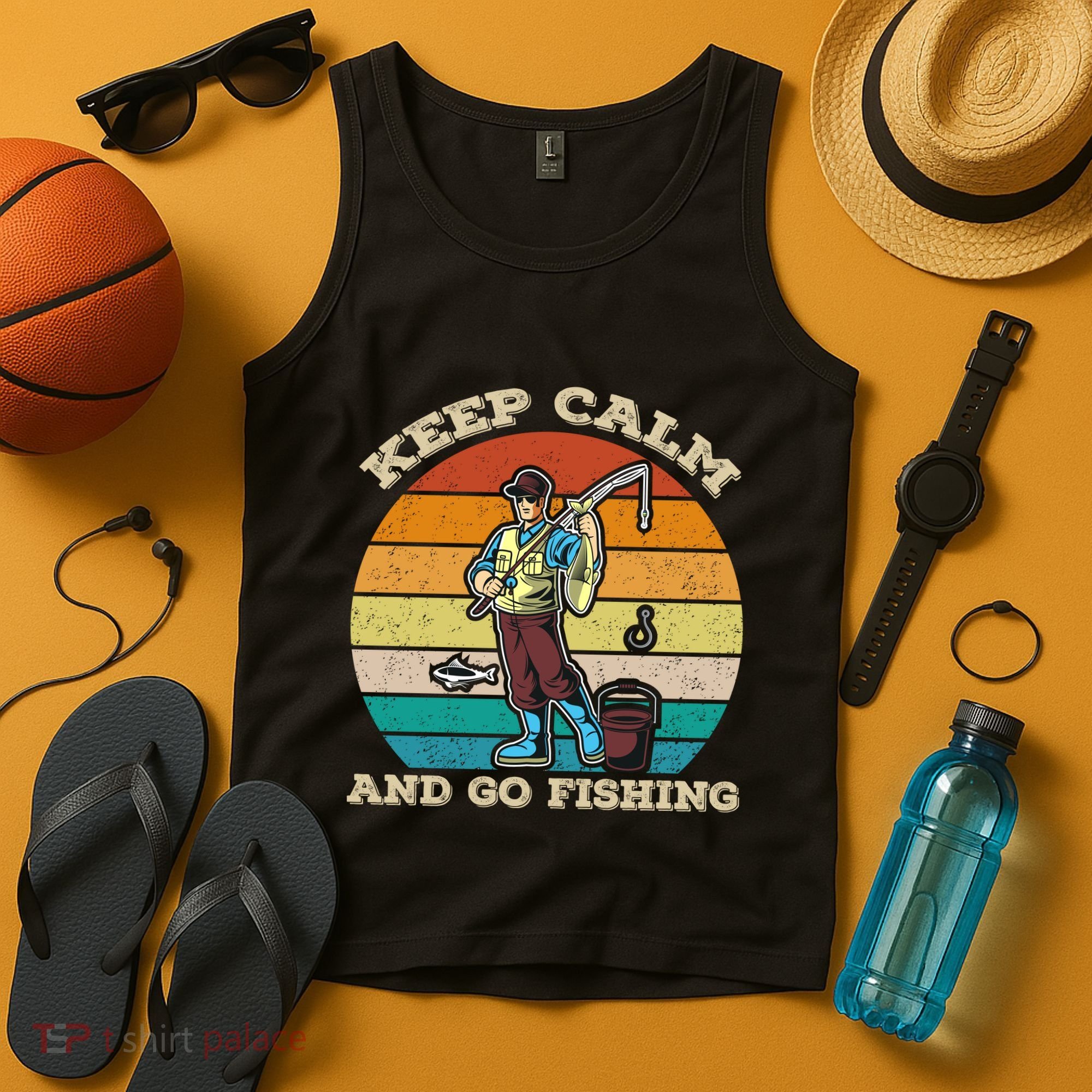 Keep Calm And Go Fishing Tank Top