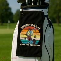 Keep Calm And Go Fishing Golf Towel thumb 2