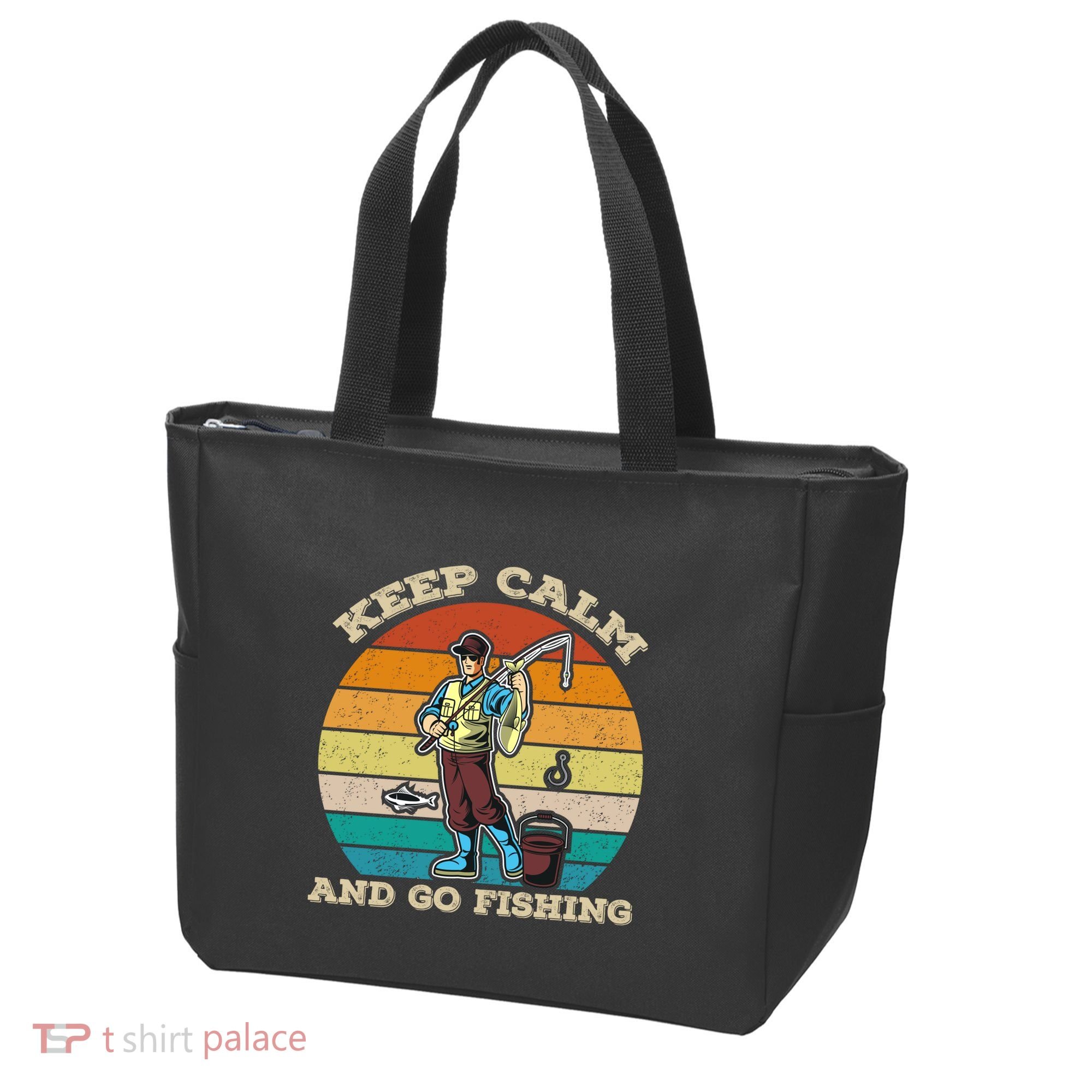 Keep Calm And Go Fishing Tote Bag