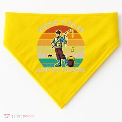 Keep Calm And Go Fishing USA-Made Doggie Bandana