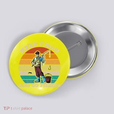 Keep Calm And Go Fishing Button