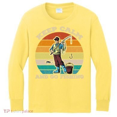 Keep Calm And Go Fishing Kids Long Sleeve Shirt