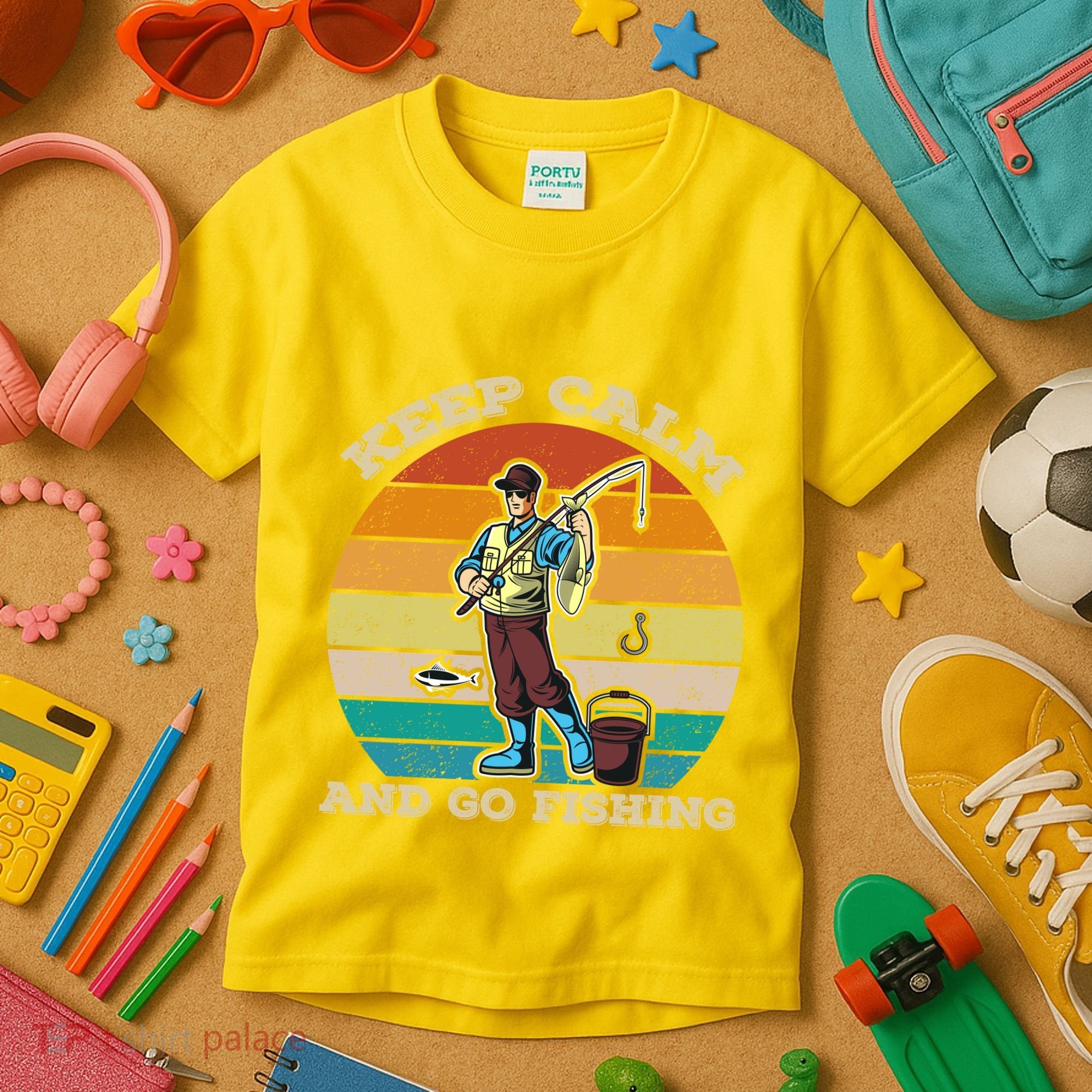Keep Calm And Go Fishing Kids T-Shirt