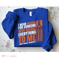 Kidney Cancer Awareness Month Messy Bun Mother Orange Ribbon Gift Sweatshirt thumb 2