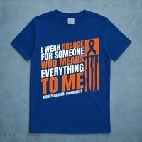 Kidney Cancer Awareness Month Messy Bun Mother Orange Ribbon Gift T-Shirt thumb 5