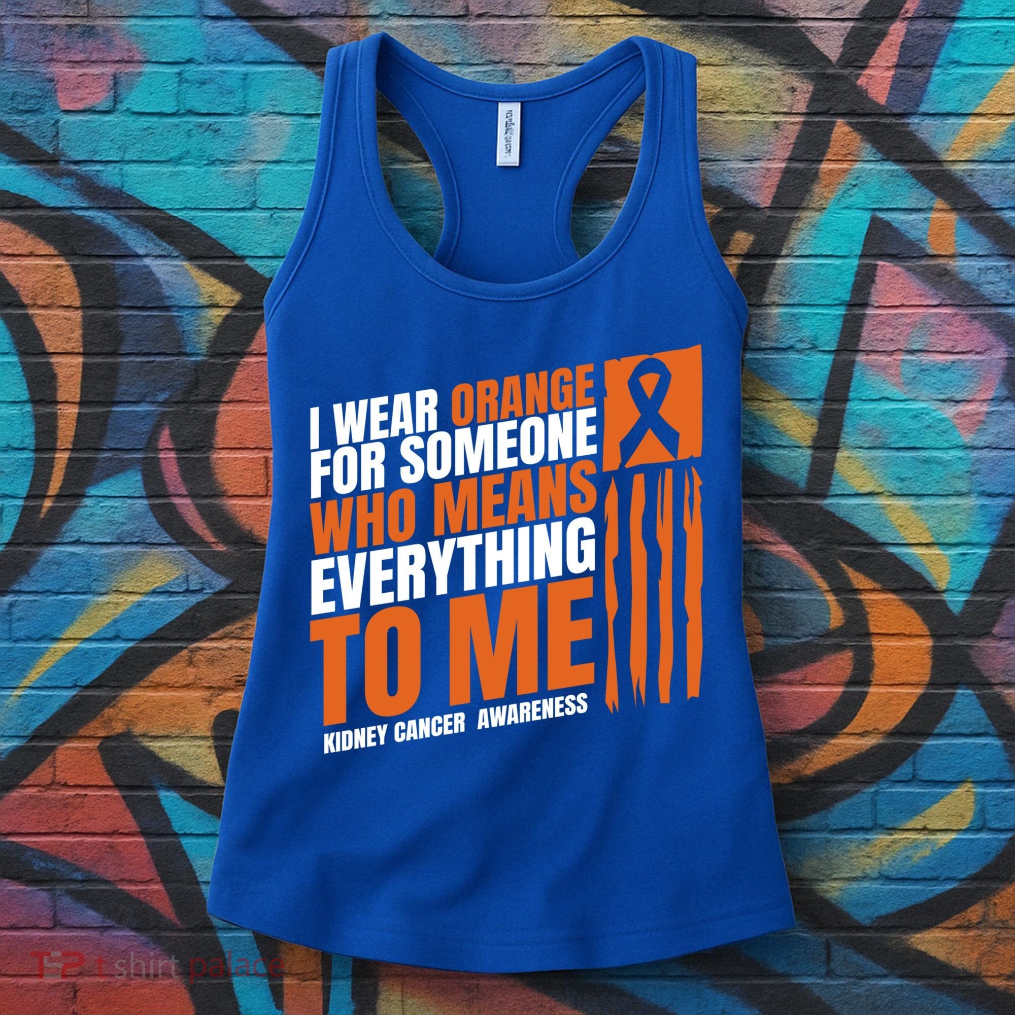 Kidney Cancer Awareness Month Messy Bun Mother Orange Ribbon Gift Women's Tank Top