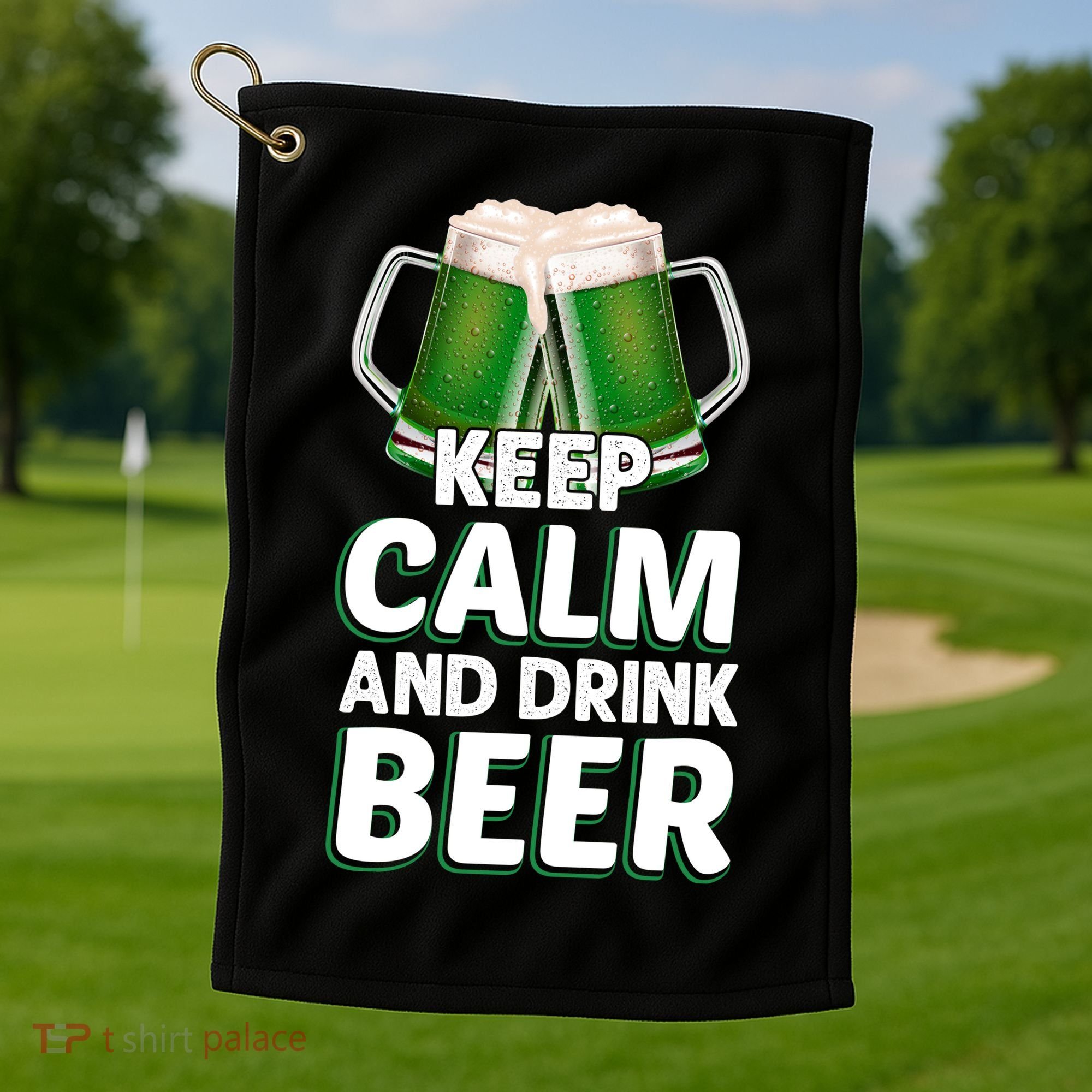 Keep Calm And Drink Beer Sat Patricks Day Golf Towel