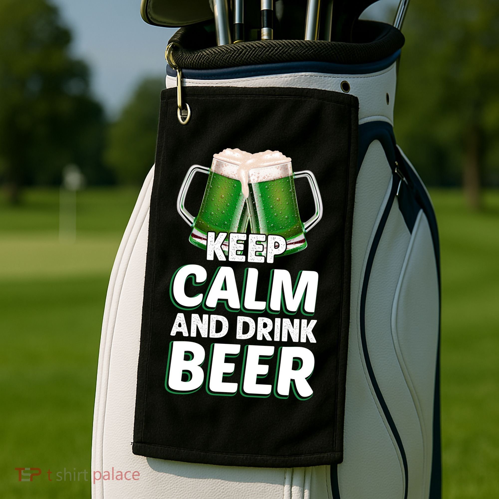 Keep Calm And Drink Beer Sat Patricks Day Golf Towel