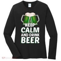 Keep Calm And Drink Beer Sat Patricks Day Women's Long Sleeve Shirt thumb 0