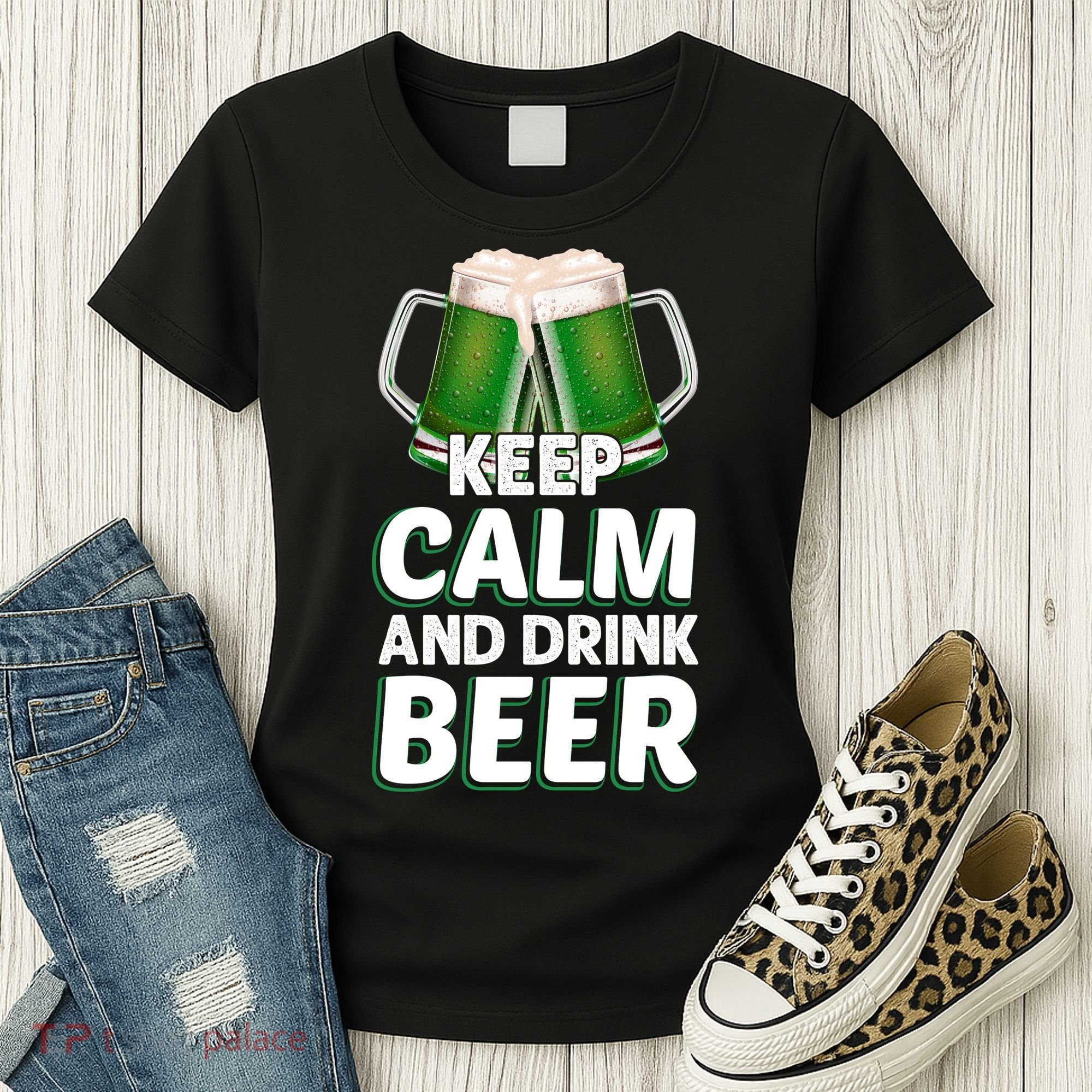 Keep Calm And Drink Beer Sat Patricks Day Women's T-Shirt