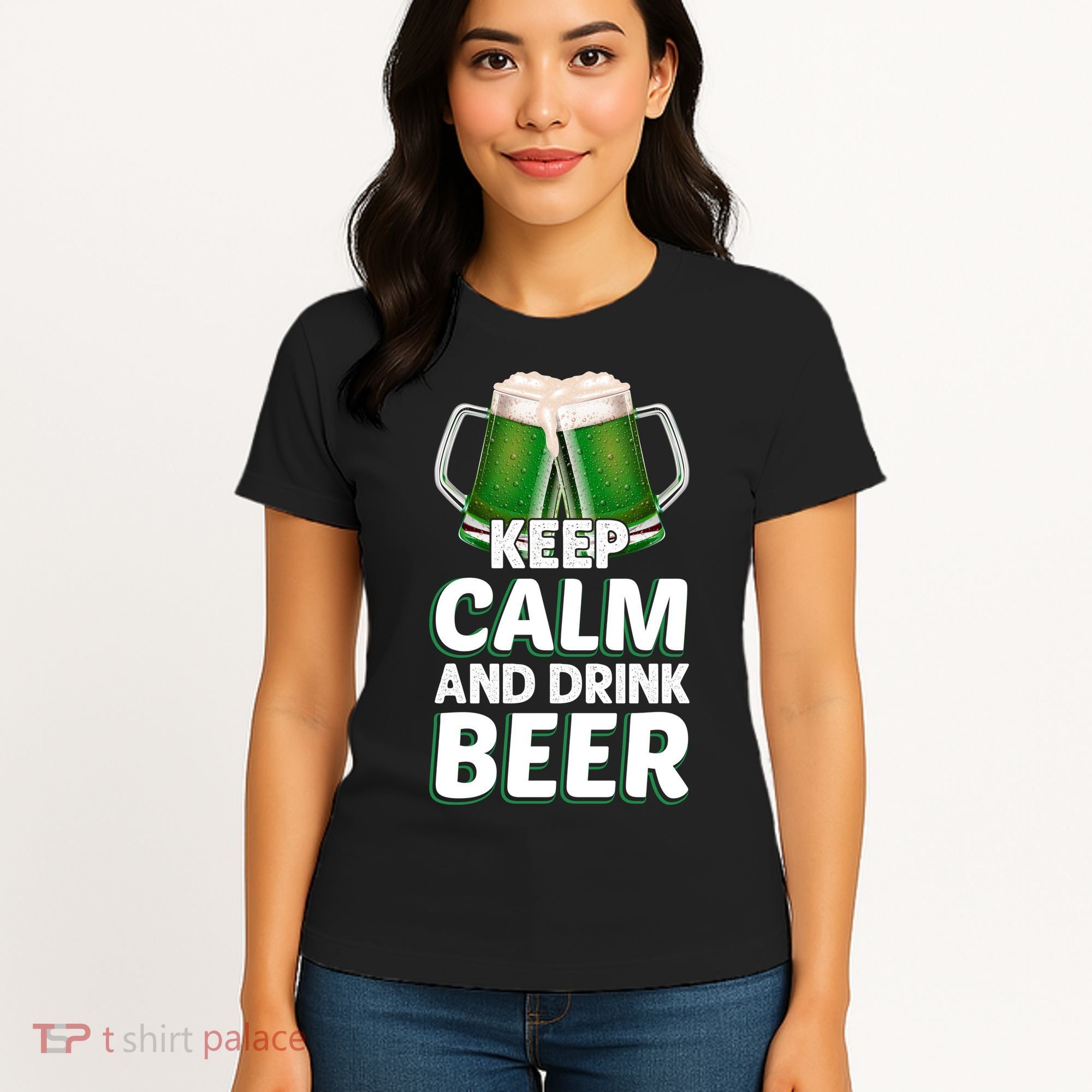 Keep Calm And Drink Beer Sat Patricks Day Women's T-Shirt