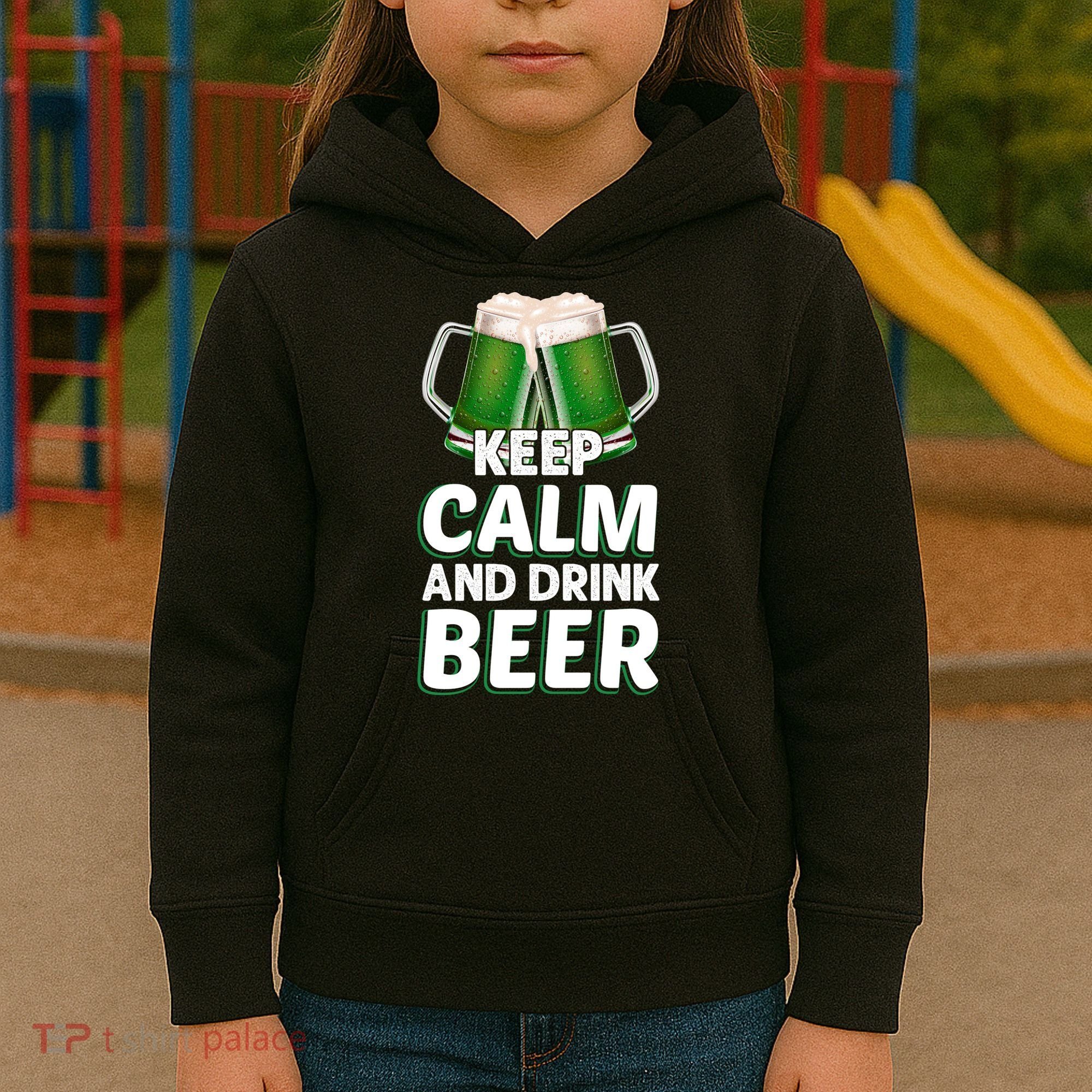 Keep Calm And Drink Beer Sat Patricks Day Kids Hoodie