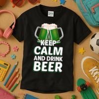 Keep Calm And Drink Beer Sat Patricks Day Kids T-Shirt thumb 3