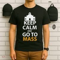 Keep Calm And Go To Mass Vintage Church Bible God Christian  T-Shirt thumb 6