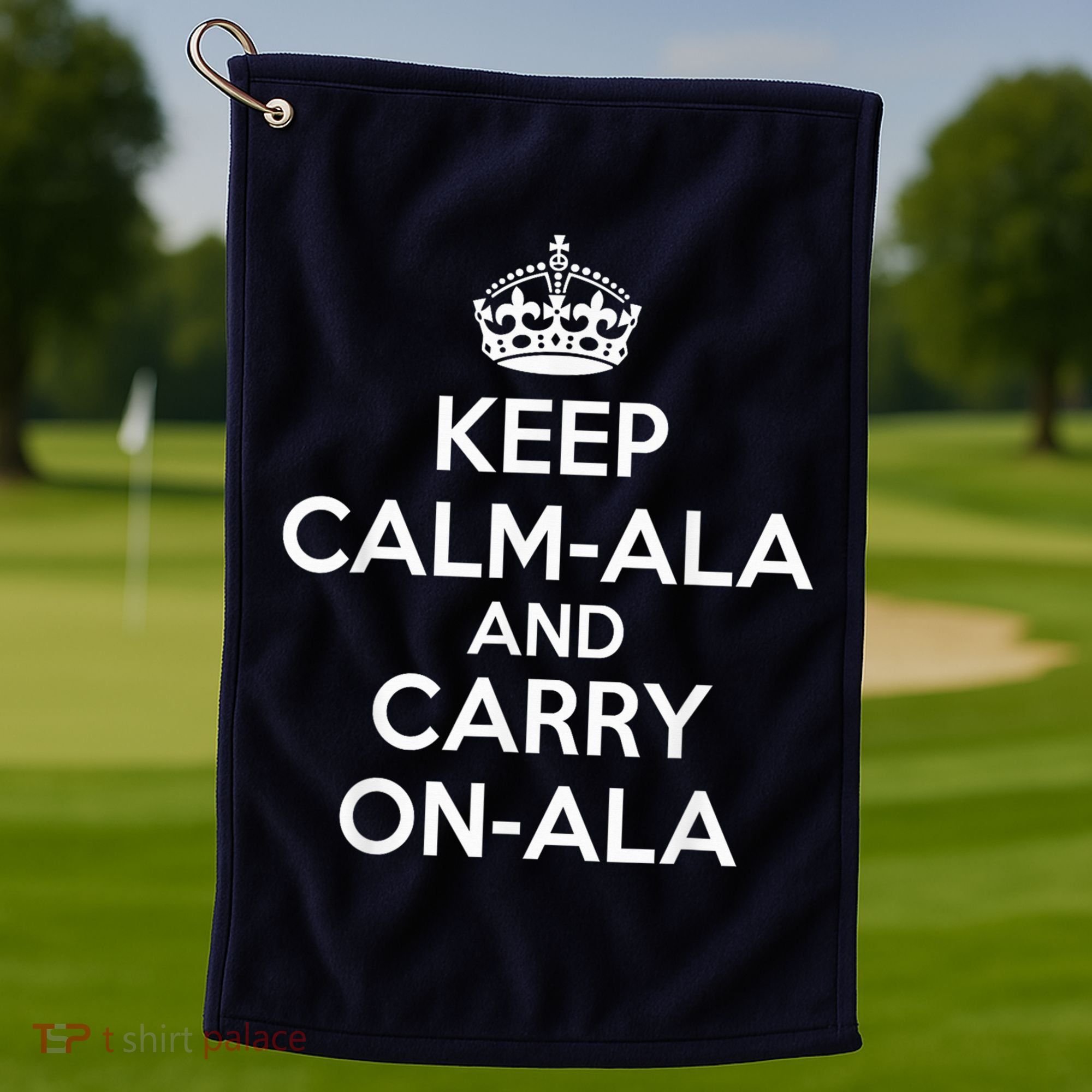 Keep Calm Ala And Carry On Ala Golf Towel