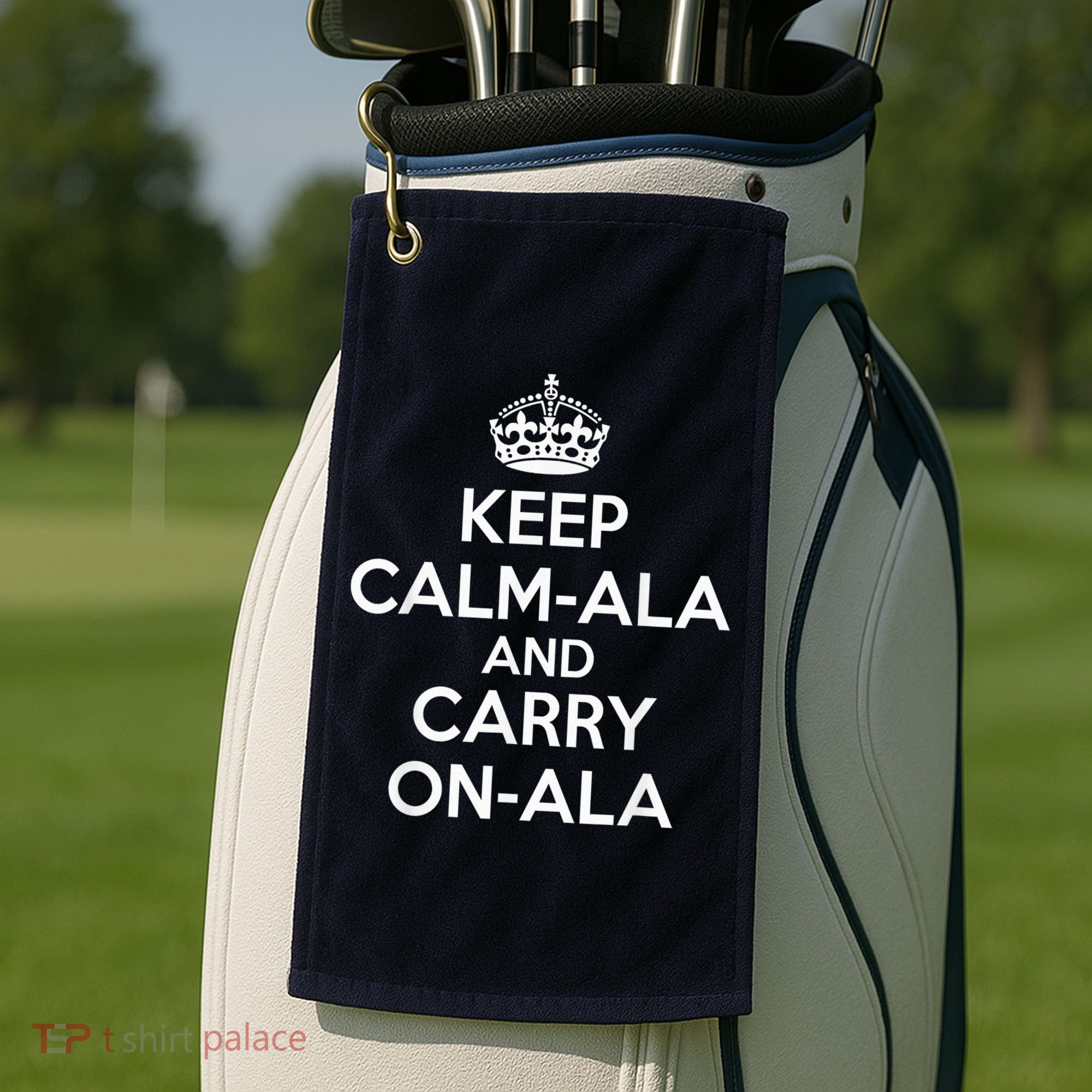 Keep Calm Ala And Carry On Ala Golf Towel