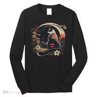 Kawaii Cat Anime Japanese Retro Women Funny Cat Long Sleeve Shirt thumb 0