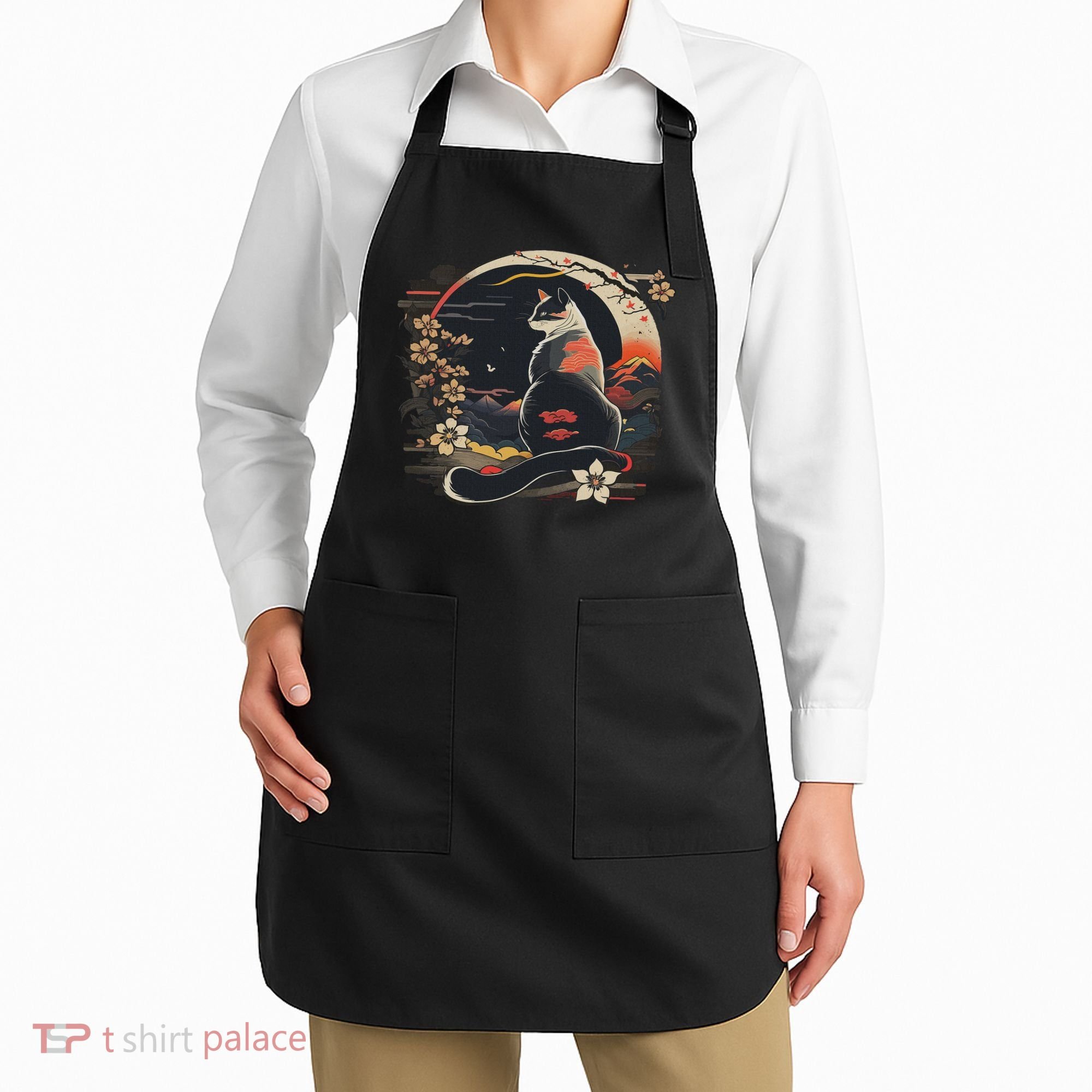 Kawaii Cat Anime Japanese Retro Women Funny Cat Apron