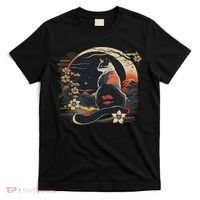 Kawaii Cat Anime Japanese Retro Women Funny Cat T-Shirt thumb 0