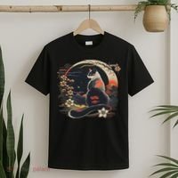 Kawaii Cat Anime Japanese Retro Women Funny Cat T-Shirt thumb 2