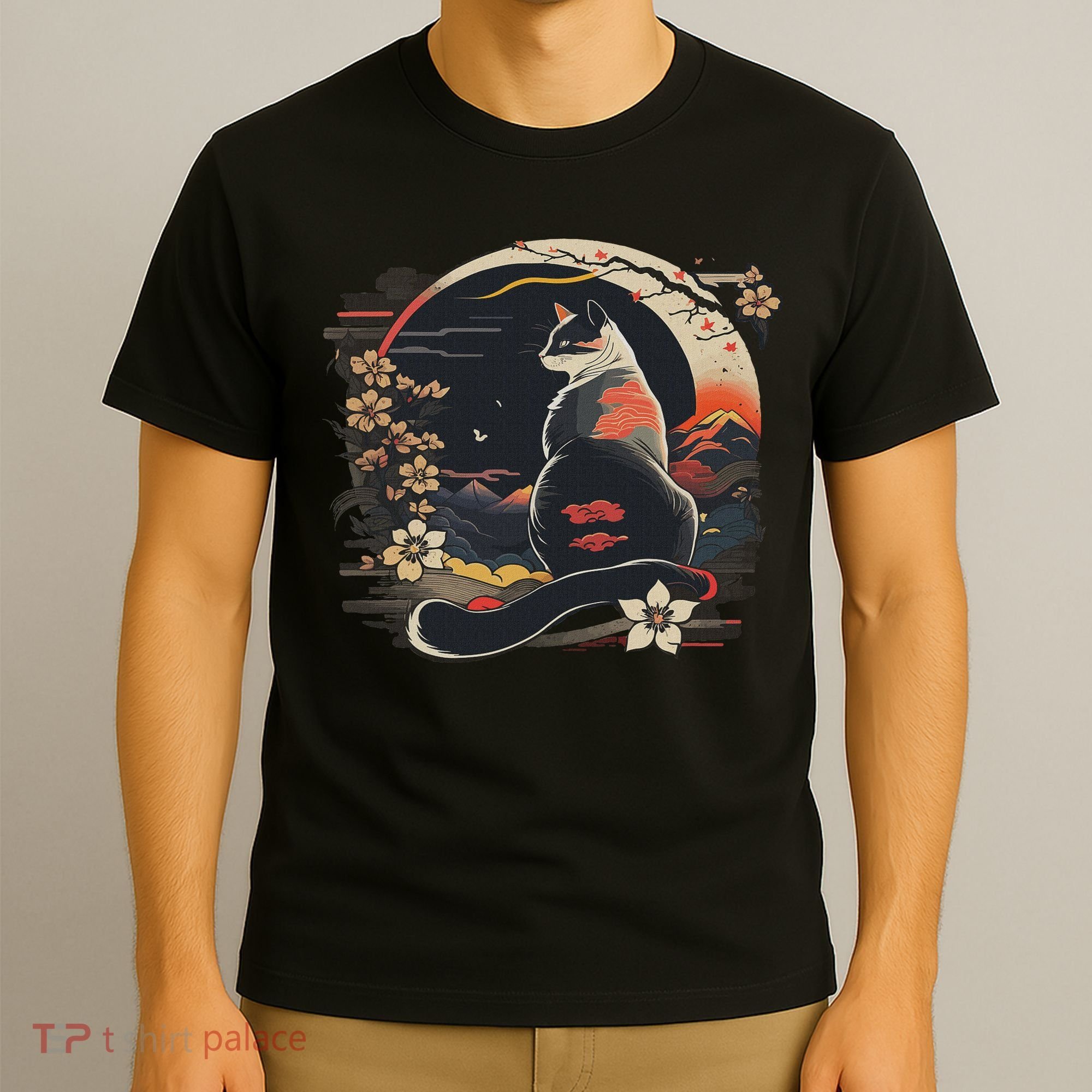 Kawaii Cat Anime Japanese Retro Women Funny Cat T-Shirt