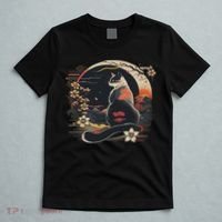 Kawaii Cat Anime Japanese Retro Women Funny Cat T-Shirt thumb 5