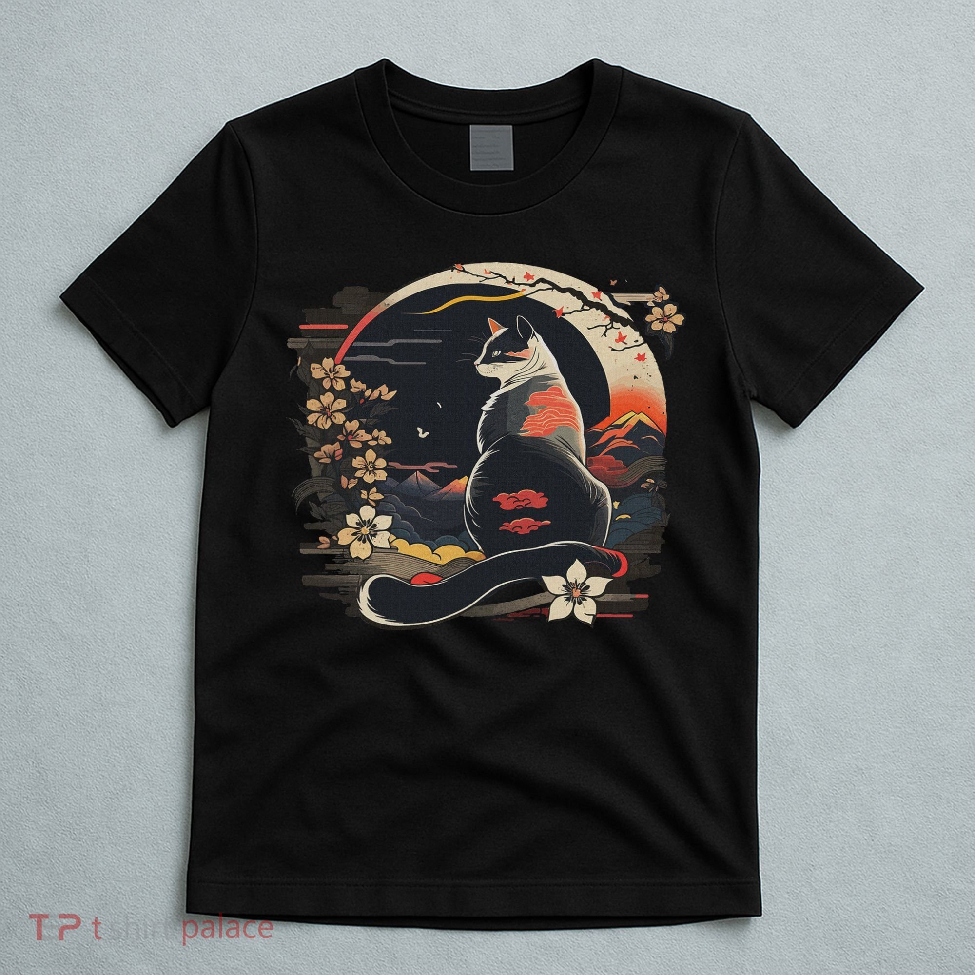 Kawaii Cat Anime Japanese Retro Women Funny Cat T-Shirt