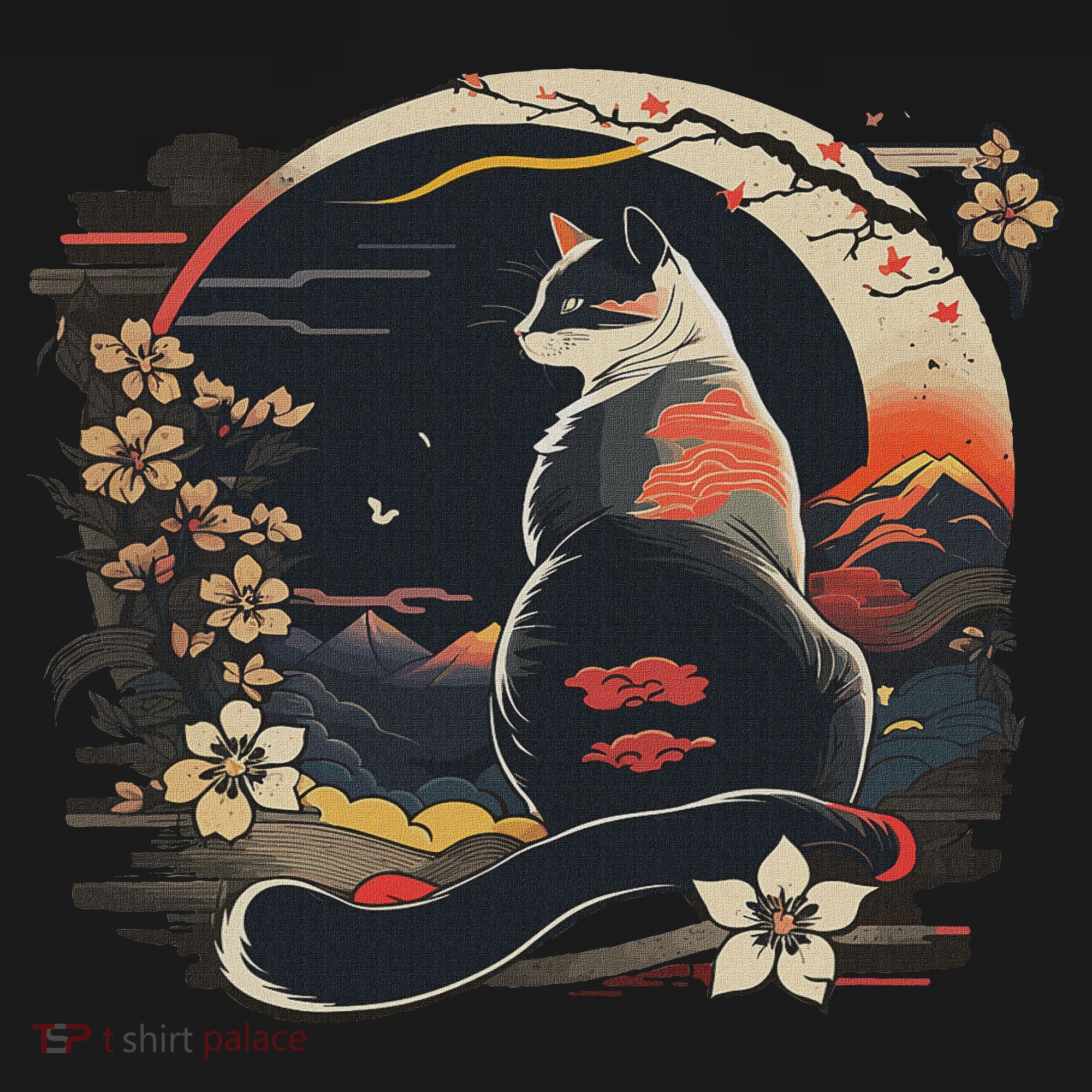 Kawaii Cat Anime Japanese Retro Women Funny Cat T-Shirt