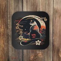 Kawaii Cat Anime Japanese Retro Women Funny Cat Coaster thumb 0