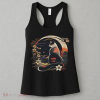 Kawaii Cat Anime Japanese Retro Women Funny Cat Women's Tank Top thumb 3