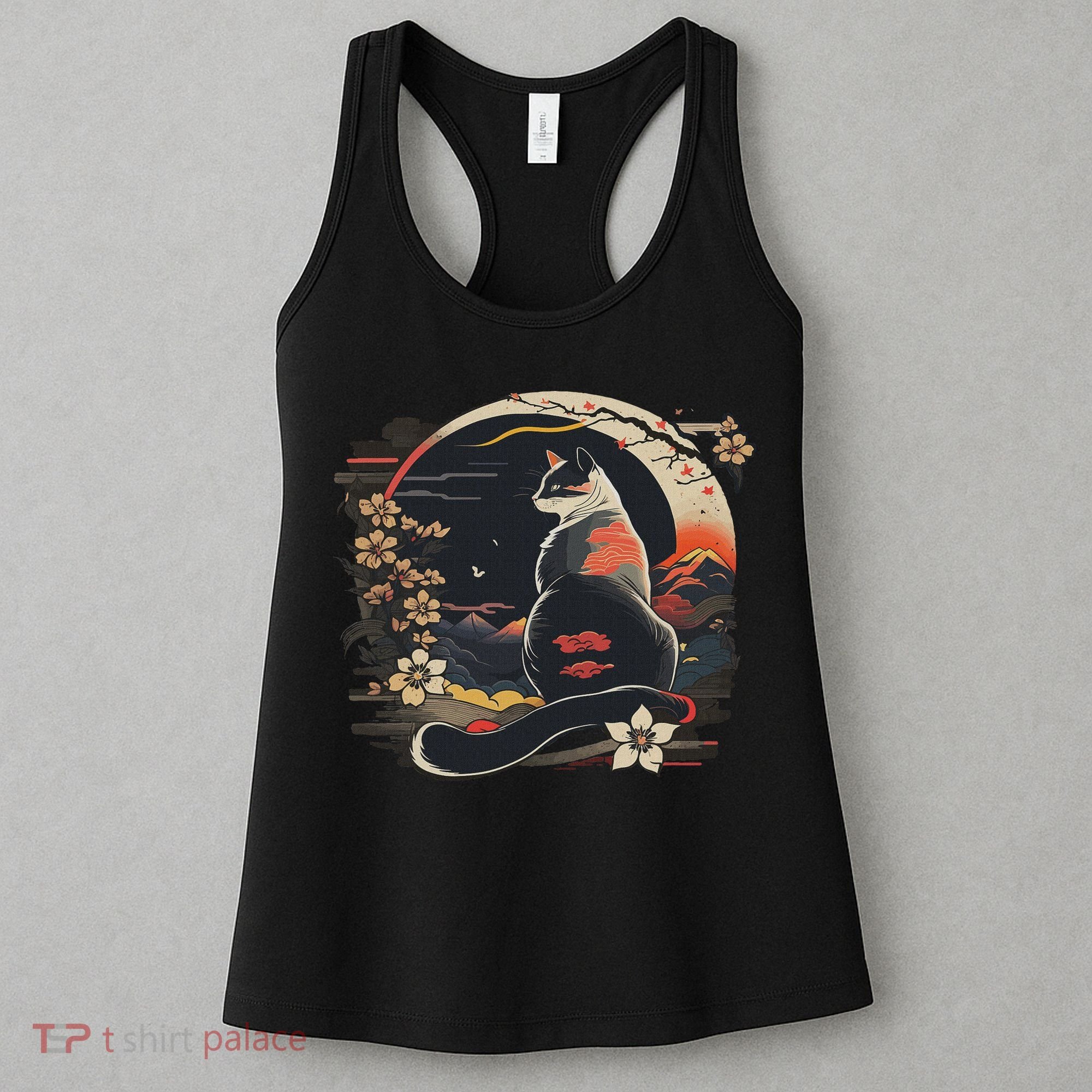 Kawaii Cat Anime Japanese Retro Women Funny Cat Women's Tank Top