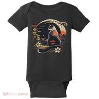 Kawaii Cat Anime Japanese Retro Women Funny Cat Baby Bodysuit thumb 0