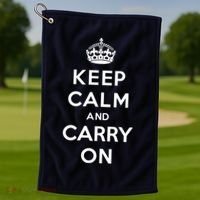 Keep Calm And Carry On Golf Towel thumb 1