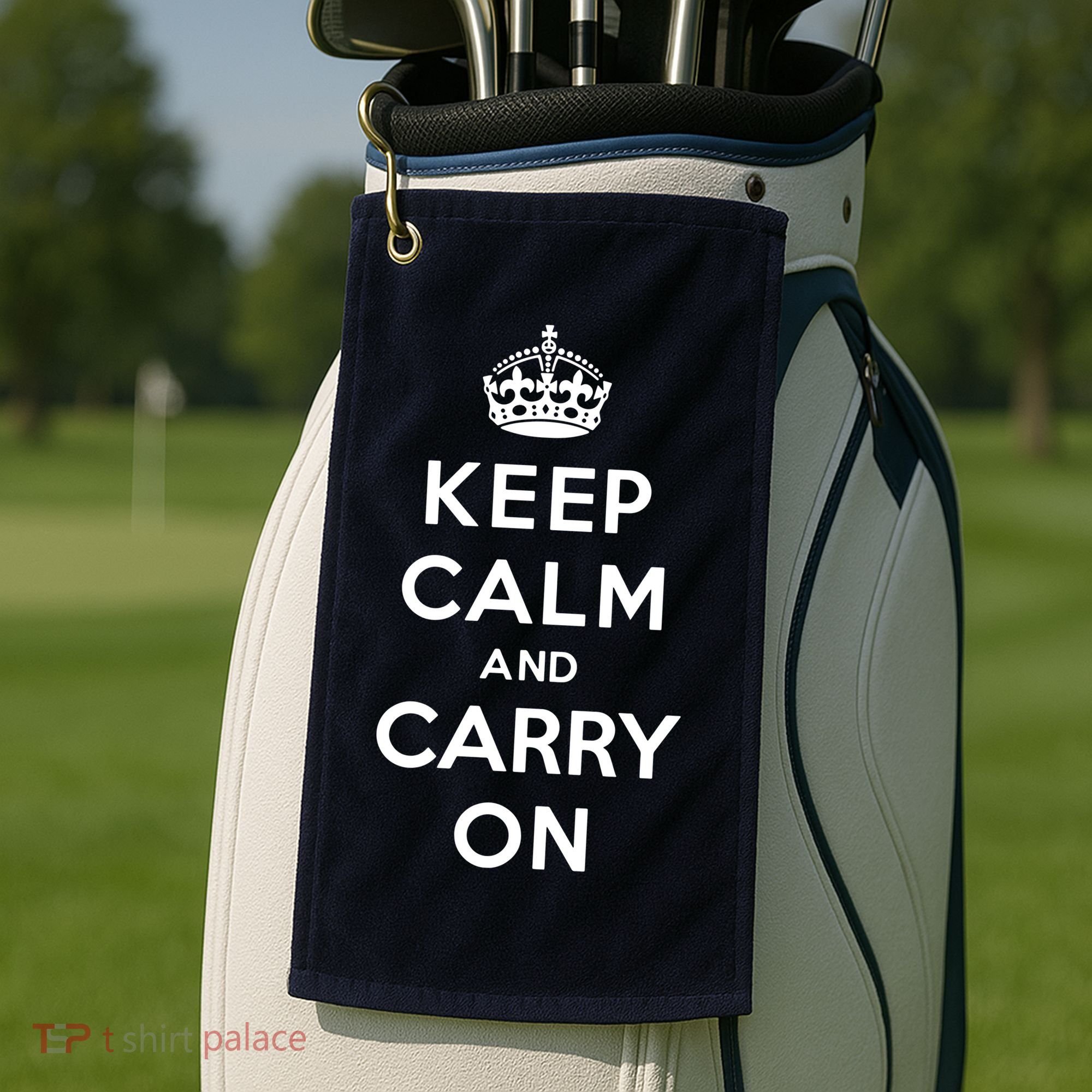 Keep Calm And Carry On Golf Towel