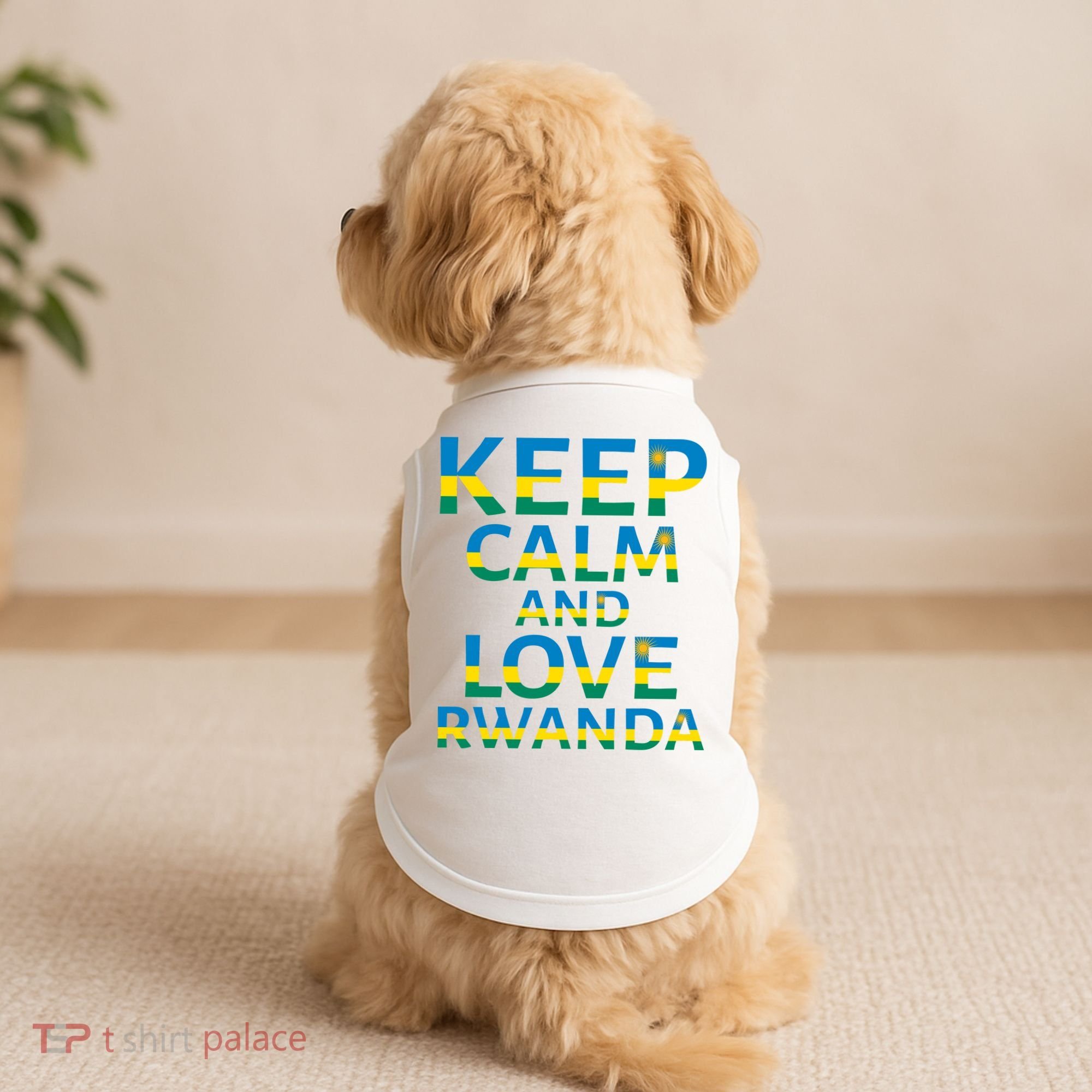 Keep Calm And Love Rwanda Doggie Tank