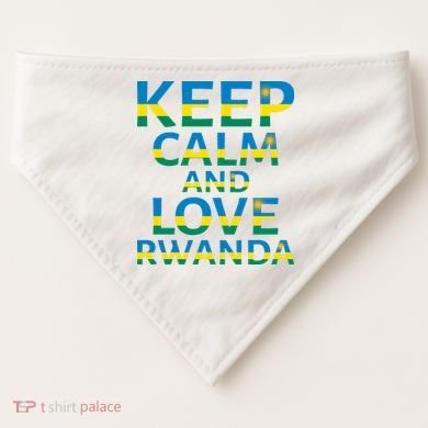 Keep Calm And Love Rwanda USA-Made Doggie Bandana