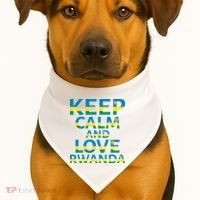 Keep Calm And Love Rwanda USA-Made Doggie Bandana thumb 1