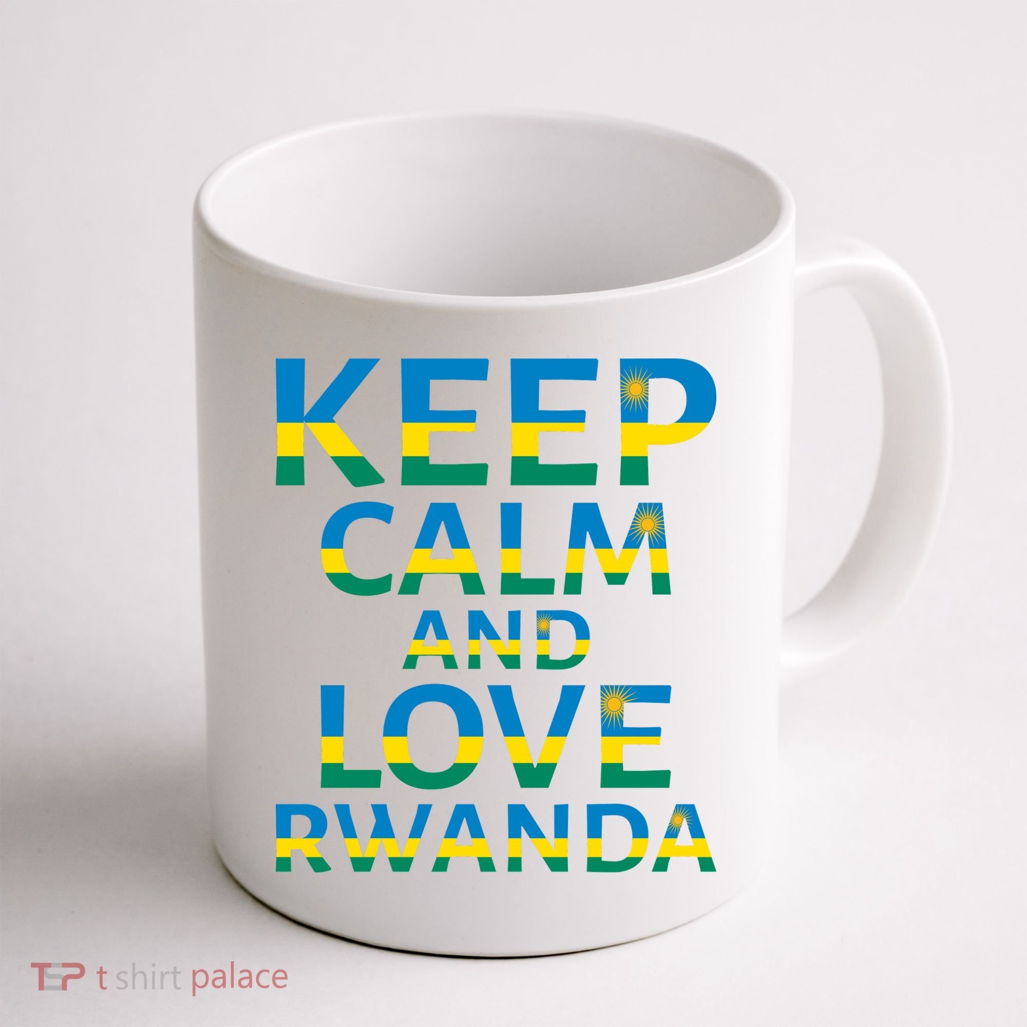 Keep Calm And Love Rwanda Coffee Mug