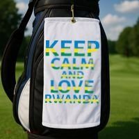 Keep Calm And Love Rwanda Golf Towel thumb 2
