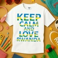 Keep Calm And Love Rwanda Kids T-Shirt thumb 3