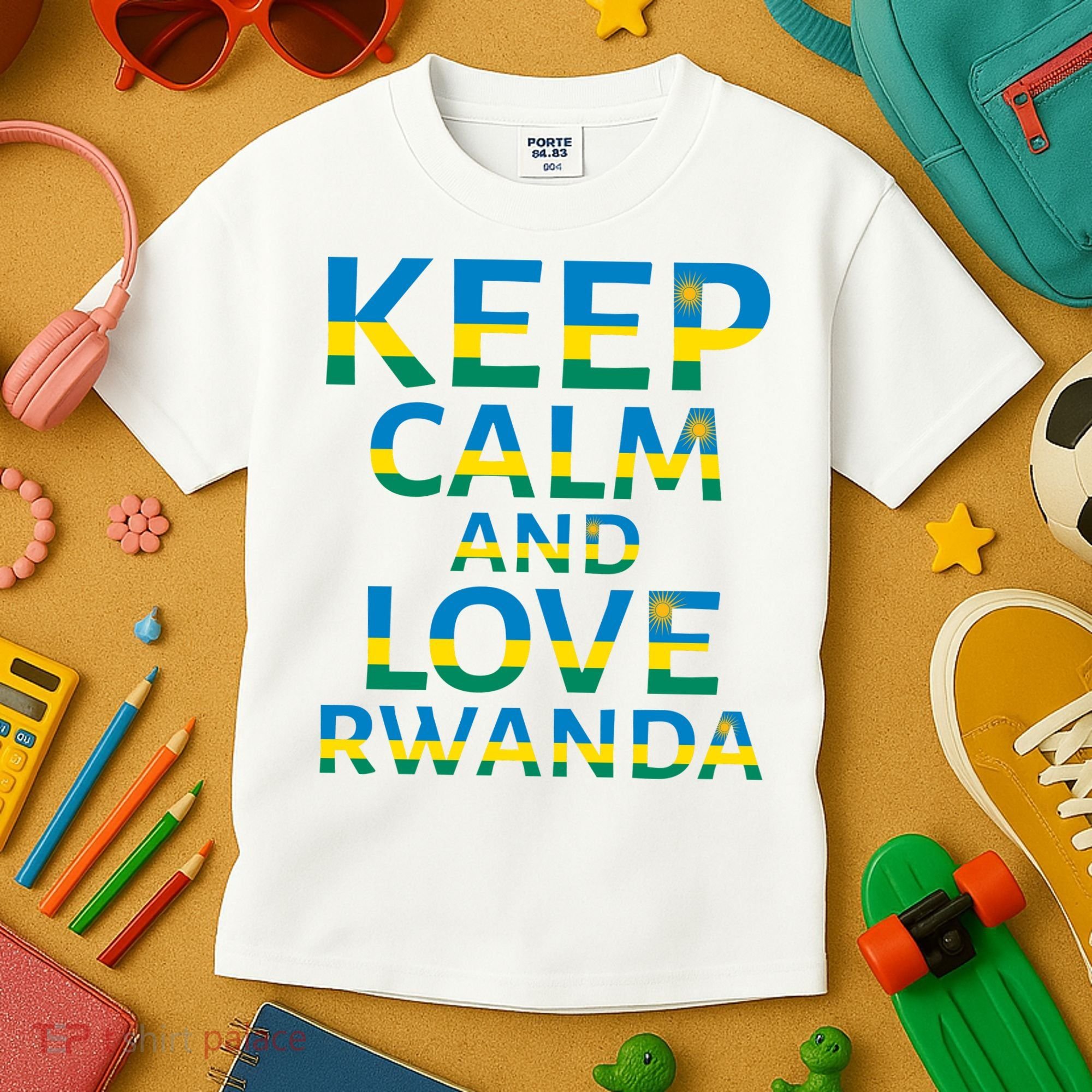 Keep Calm And Love Rwanda Kids T-Shirt