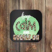 Keep Calm And Gobble On Fall Holiday Coaster thumb 0
