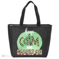 Keep Calm And Gobble On Fall Holiday Tote Bag thumb 0