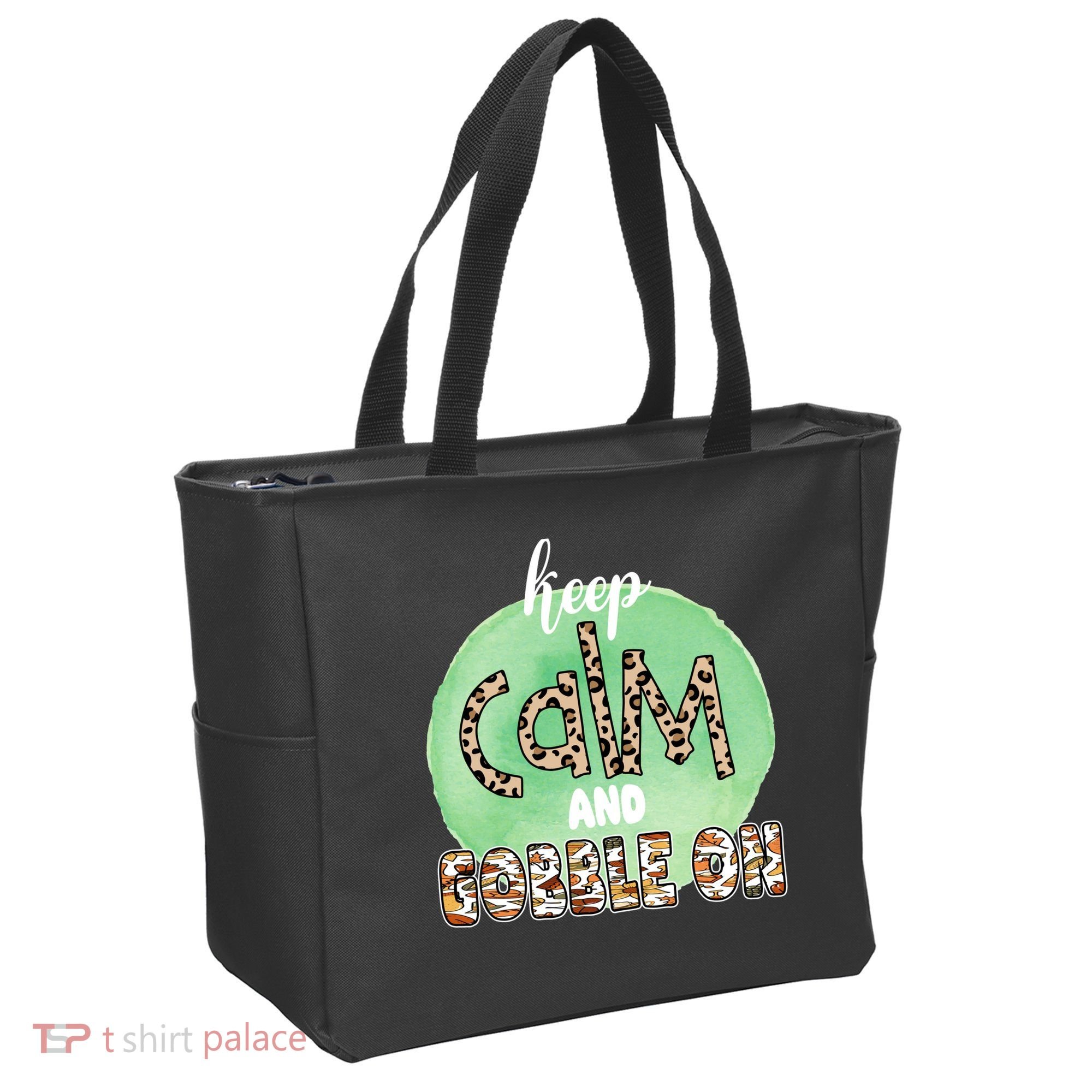 Keep Calm And Gobble On Fall Holiday Tote Bag