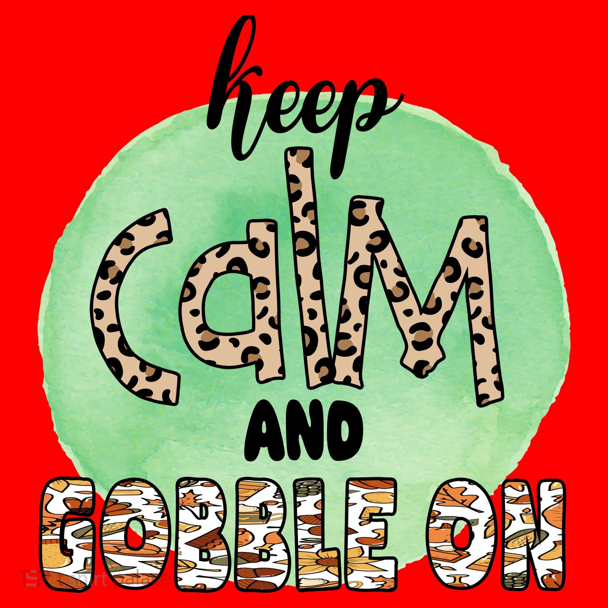 Keep Calm And Gobble On Fall Holiday Santa Hat