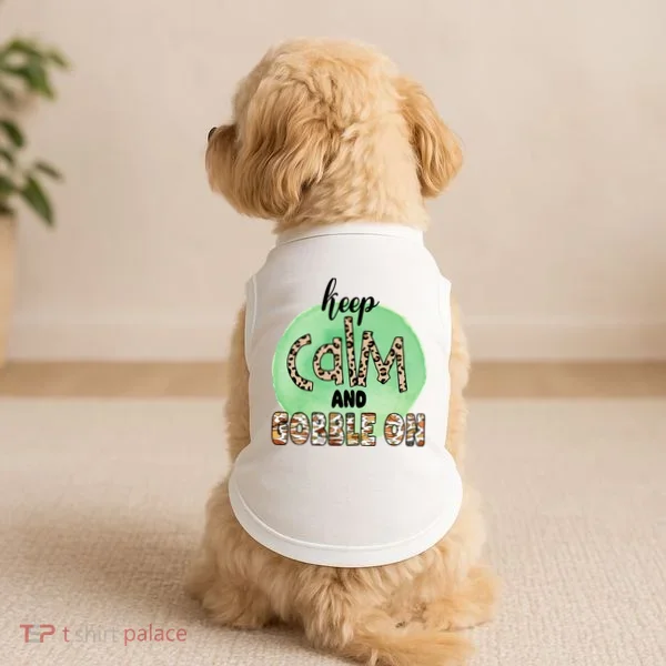 Keep Calm And Gobble On Fall Holiday Doggie Tank