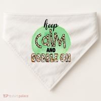 Keep Calm And Gobble On Fall Holiday USA-Made Doggie Bandana thumb 0