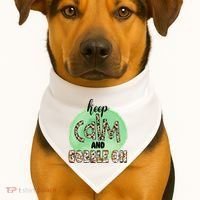 Keep Calm And Gobble On Fall Holiday USA-Made Doggie Bandana thumb 1